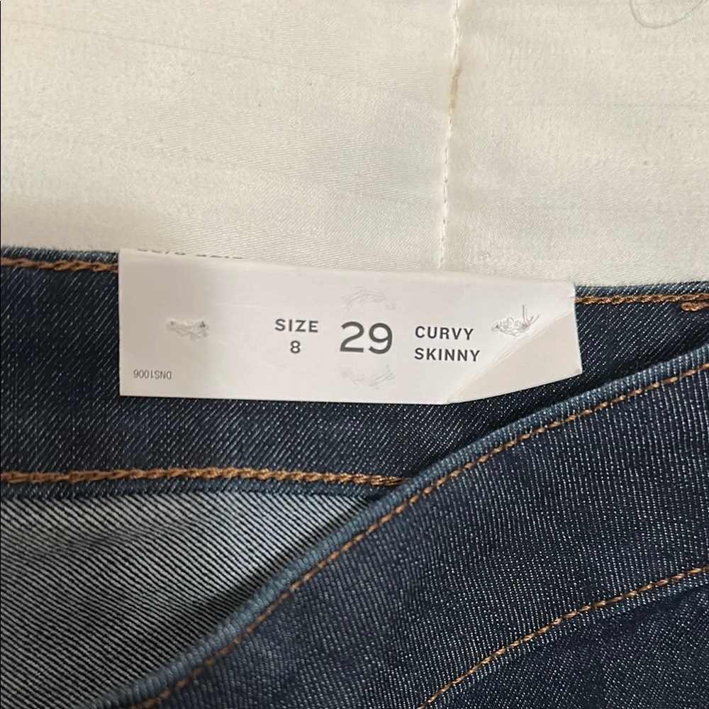 LOFT Dark Blue Straight Leg Jeans - Picture 3 of 7